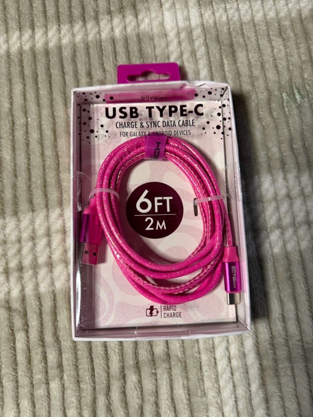 USB Type-C 6ft Charge & Sync Cable - Pink Braided